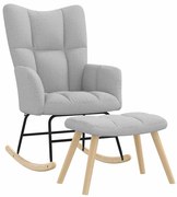 4016799 vidaXL Люлеещ се стол с табуретка за крака Cloud Grey Fabric