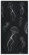 Черно-бяла плажна кърпа 90x180 cm Jellyfish - DecoKing