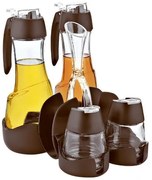 Horecano - Оливерник от 5 елемента пластмаса/стъкло кафяв M-152070