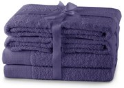 Лилави памучни хавлии и кърпи за баня в комплект 6 бр. от тери Amari – Restilo