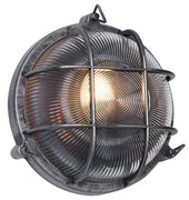 Външна Стенна Лампа Сребриста Кръгла IP44 - Noutica