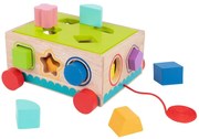 Tooky Toy - Дървена количка-сортер за дърпане TH580