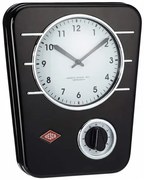 Стенен часовник с таймер черен Wesco Classic Line