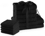 Черни памучни хавлии и кърпи за баня в комплект от 10 бр. от тери Amari – Restilo