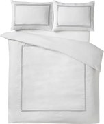 Бяло двойно 3 части сатенено спално бельо 200x200 cm So Soft Mono Satin Stitch – Catherine Lansfield