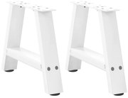 4012813 vidaXL Крака за масичка за кафе, А-образни, 2 бр., бели, 40 x (30-31) см, стомана