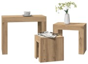 856673 vidaXL Стифиращи кафе маси, 3 бр, дъб артизан, инженерно дърво