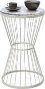 Метален - Mdf странична маса Hoffman в бял - бял мраморен ефект 35x35x58см.