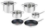 Tefal - Комплект готварски съдове 10 бр. COOK EAT неръждаем