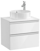 Конзолен шкаф за баня A851500806, с две чекмеджета за умивалник върху плот, 60.5х46х53.7см