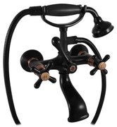 RAV Slezák MK159.5/2CMATSM - Комплект за вана със смесител MORAVA RETRO черен/месинг