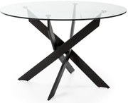 Кръгла маса за хранене със стъклен плот 120x120 cm Ruth - Marckeric