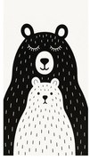 Черно-бял детски килим подходящ за пране 120x180 cm Bear Family v2 – Vitaus