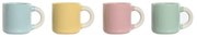 Комплект чаши за кафе части Home ESPRIT Жълт Син Зелен Розов Порцелан 110 ml 4 Части