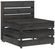 316195 vidaXL Градинска палетен среден диван, сив, импрегнирано борово дърво