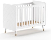 Бяло детско креватче от масивен бор 60x120 cm BILLY – Vipack