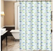 Завеса за душ TORO PREMIUM 178x199 см синьо/зелено