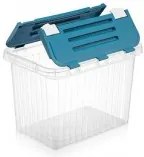 Dunya - Пластмасова кутия контейнер за съхранение прозрачна 16л 38x25,5xh25,5см с цветен капак в различни цветове(20040)