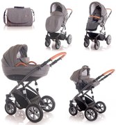 Бебешка комбинирана количка 3в1 MIA LORELLI - Grey LEATHER