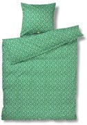 Зелено памучно спално бельо от сатен за единично легло 140x200 cm Pleasantly - JUNA