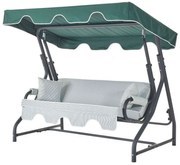 Градински троен люлеещ се стол Ruta, цвят Зелен Бял Антрацит