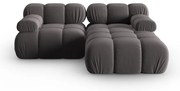 Тъмносив ъглов диван от кадифе (десен ъгъл) Bellis - Micadoni Home