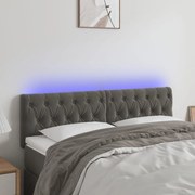 3122003 vidaXL LED горна табла за легло, тъмносива, 160x7x78/88 см, кадифе