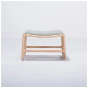 Отоман с конструкция от дъбово дърво и седалка от синьо-сив текстил Dedo - Gazzda