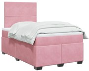 3293157 vidaXL Боксспринг легло с матрак, розово, 120x190 см, кадифе