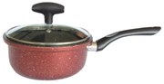 Касерола с капак Rosberg R51321G18, 18см, 1.8L, Мраморно покритие, Индукция, Бордо меланж