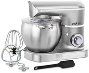 Планетарен миксер с иноксова купа ZEPHYR ZP 1115 T, 1500W, 8.5 литра, 6 степени, Приставки, Сребрист