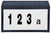 LED соларен номер NUMERO LED/3,7V 6000K 1200 mAh IP44 черен