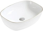 Mexen Lita мивка върху плот 49 x 37 см, бяла/златна - 22124905