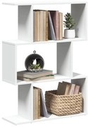 858111 vidaXL Преграда за стая, библиотека с 3 нива, бяла, 70x24x97 см, инженерно дърво