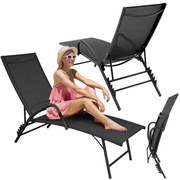 Сгъваем градински шезлонг от алуминий - регулируем