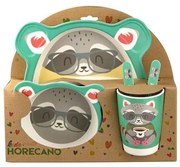Horecano - Детски сервиз за хранене от 5 части с чиния "МЕЧЕ" KIDS-ECO-FRIENDLY-(008-6)