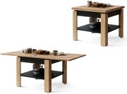 ЛЕО Дъб Крафт злато/Черен мат - КОМПАКТНА МАСА С РАЗТЯГАЩ СЕ ПЛОТ