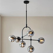 Endon 106661 - Полилей на тръба ONTARIO 6xE14/7W/230V черен/димно черен