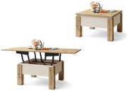 ОСЛО Дъб Артисан/Бежов (Шампанско) - РАЗТЕГАТЕЛНА ХОЛНА МАСА С ПОВДИГАЩ МЕХАНИЗЪМ