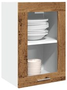 856098 vidaXL Висящ стъклен шкаф "Lyon", старо дърво, 40x31x60 см, инженерно дърво