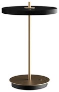 Черна LED затъмняваща се настолна лампа с метален абажур (височина 31 cm) Asteria Move – UMAGE
