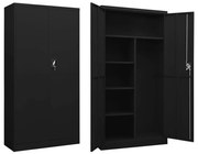 335972 vidaXL Заключващ се шкаф, черен, 90x40x180 см, стомана