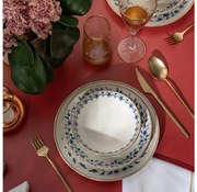 Комплект за хранене 18 части, бял/син, порцелан