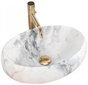 REA-U8567 - Мивка за плот LINDA 34x48,5 cm керамика/мраморен декор