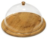 Бамбукова дъска с капак за сервиране на сирена кръгла ф29,5см (B3010M)
