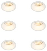 Комплект от 6 Вграден прожектор бял въртящ се и наклоняващ се - Alloy