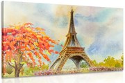 Картина на платно – Айфеловата кула в пастелни цветове