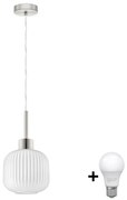 LED полилей на кабел HARMA 1xE27/60W/230V пр. 20 cm матов хром/бял