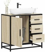 849275 vidaXL Шкаф за мивка за баня, сонома дъб, 65x33x60 см, инженерно дърво