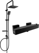 Mexen Sven външен душ комплект с душ глава и термостатен смесител Cube, черен - 77200262-70